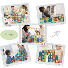 BINZKBB magnetic tiles feature safe rounded edges for tiny hands