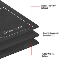 Biouai playmat stitched edges ensure durable, clean card flips.