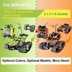 BIRANCO 3-in-1 kit unboxing showing colorful parts and potential builds.
