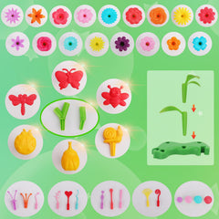BIRANCO child assembling flowers encourages dexterity and imaginative floral design.