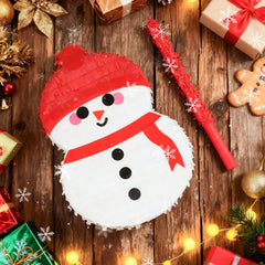 Birchio snowman pinata decorative centerpiece for holiday celebrations.