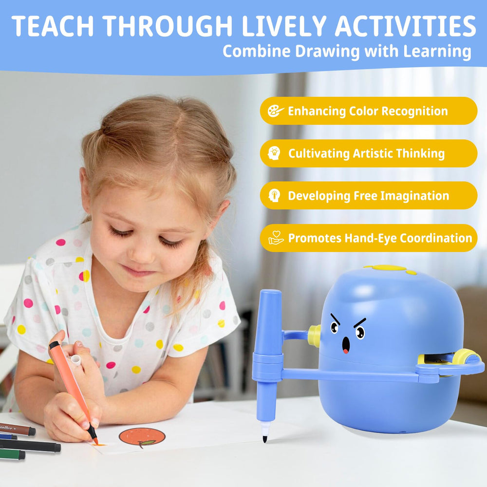 Birpuo drawing robot in action guiding children through patterns