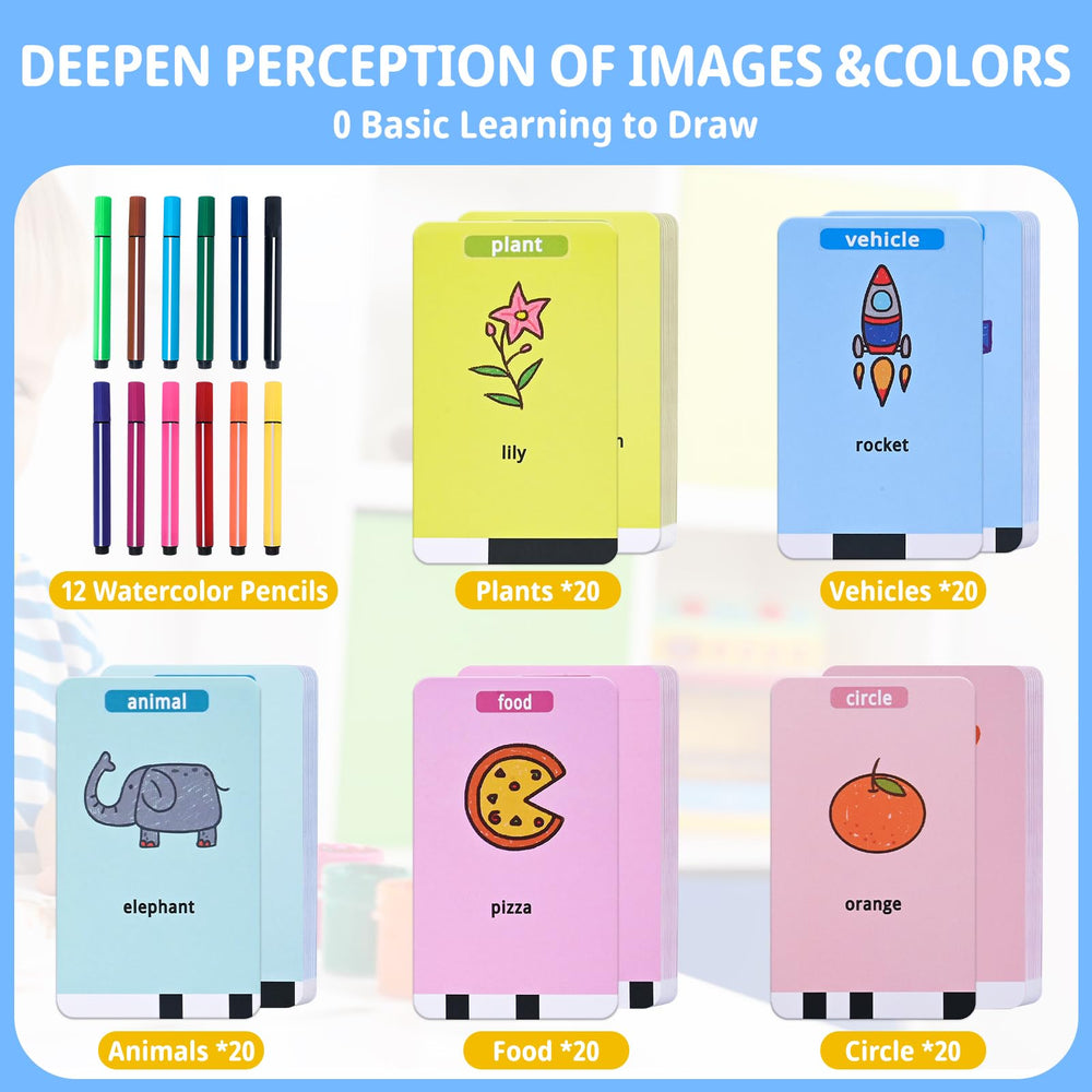 Birpuo flashcards set featuring animals, plants, food, and vehicles for learning