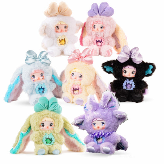 BIRZWOT Nommi plush blind box front view shows a collectible charm for keys and bags.