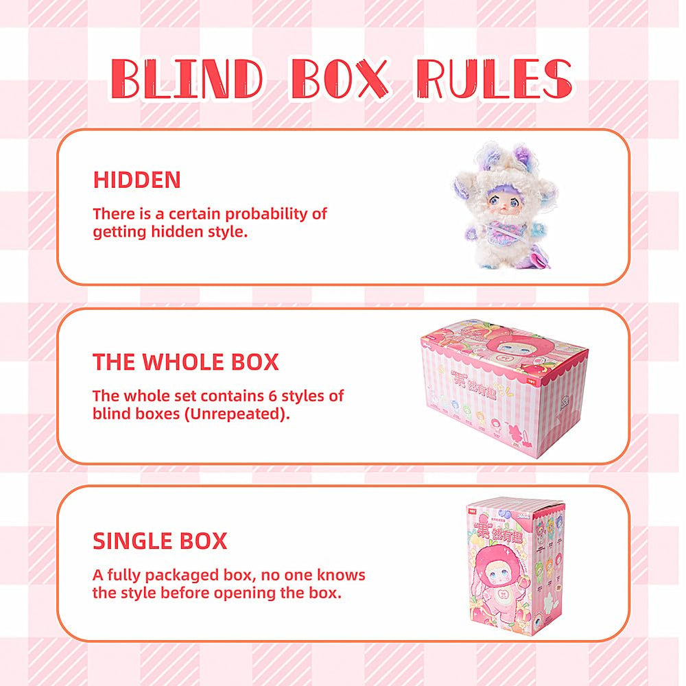 Nommi plush blind box side view by BIRZWOT, ideal as a compact accessory.