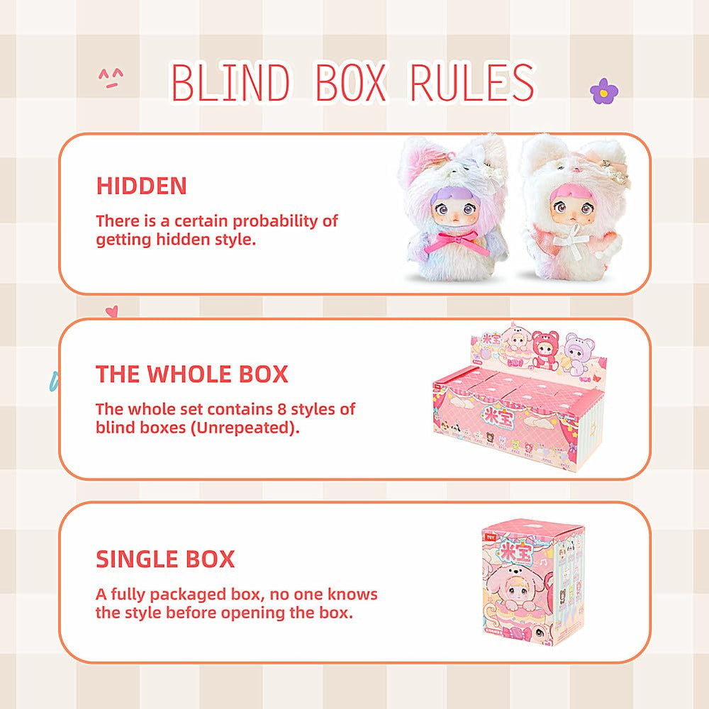 BIRZWOT Nommi plush figure unboxing moment with three eye styles, ready to collect.