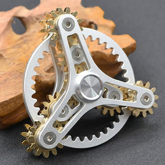 Bitopbi Pure Brass Fidget Spinner gear close-up highlights sturdy construction.