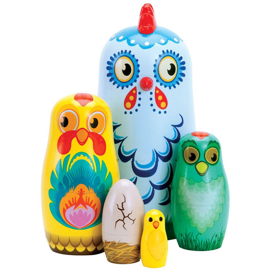 Bits and Pieces chicken nesting dolls Hazel crest, hand-painted decor for shelves.