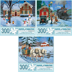 Bits and Pieces The Greeters 300-piece puzzle cover for cozy family evenings.