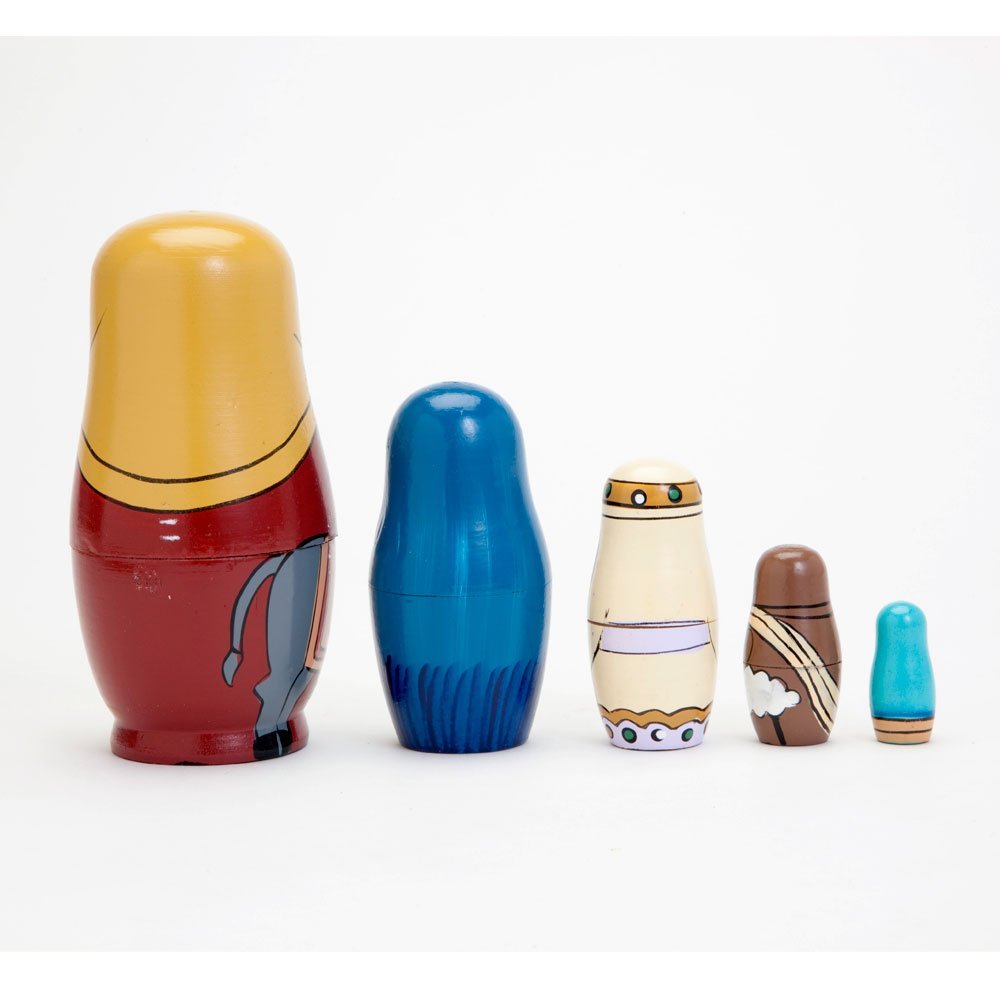 Bits and Pieces hand-painted wooden nesting dolls for display