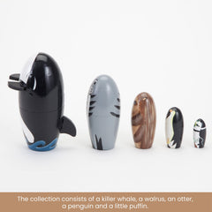 Bits and Pieces Willy and Friends penguin doll, charming display piece for ocean-themed rooms.