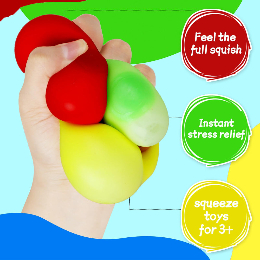 BitsFun bright colors stress cubes, easy to spot and visually appealing.