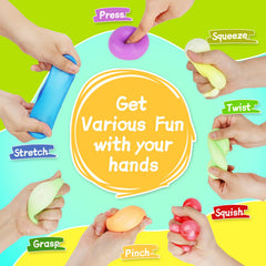 BitsFun slow-rise stress cubes in hand, soothing tactile feedback for focus.