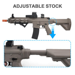 BIU BLASTER quad rail setup supports accessories like flashlights and lasers.