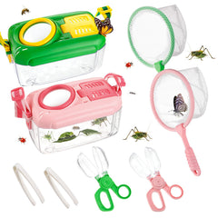 Biubee 2Sets Bug Catcher box in green and pink for backyard exploration.