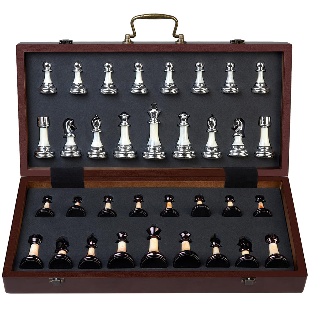 BIVOMON chess board with a convenient handle design for easy transport.