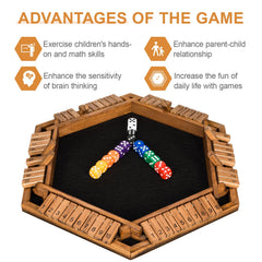BIVOMON 24-dice set with colored and wooden dice for versatile play.