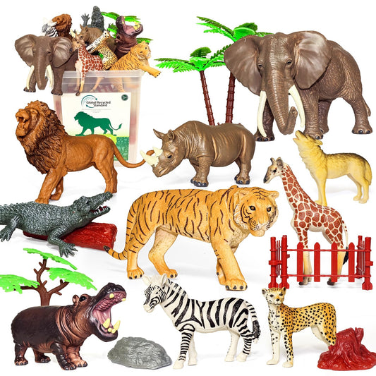 BIWASE safari elephant figure for imaginative play and vocabulary building.