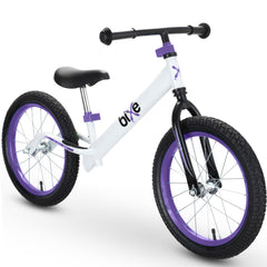 Bixe Balance Bike 16-inch purple front view showing easy balance learning
