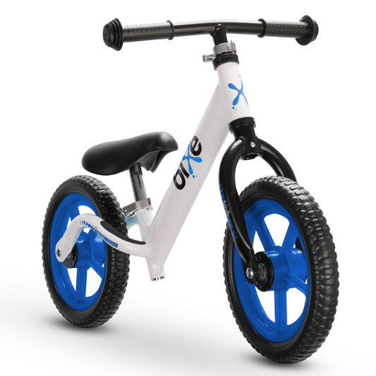 Bixe balance bike blue frame ideal for balance training and confident rides.