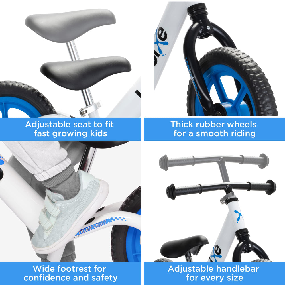 Bixe balance bike handlebars promote ergonomic steering for early riders.