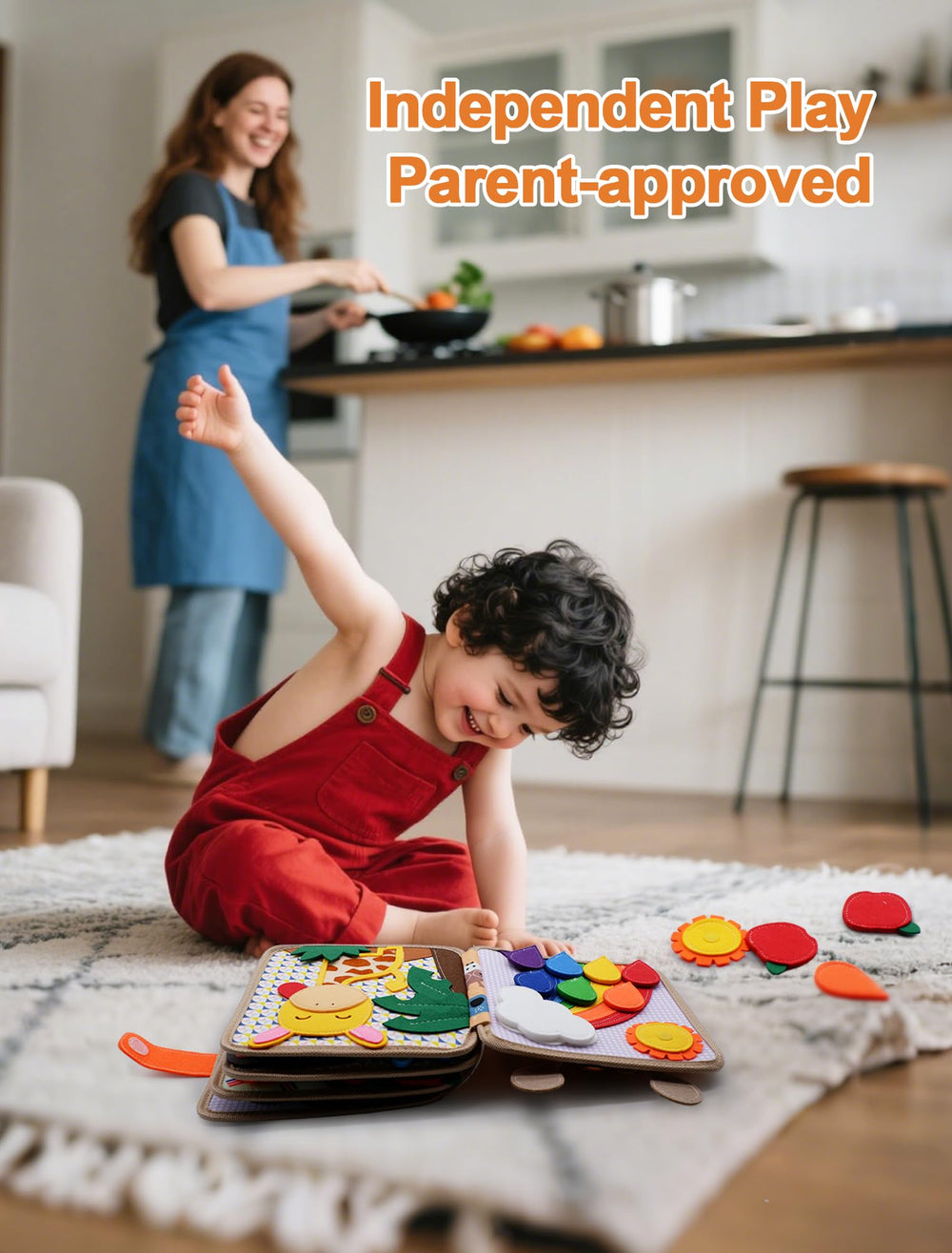 BizyKoady Busy Book promotes independent play and frees parents for chores.
