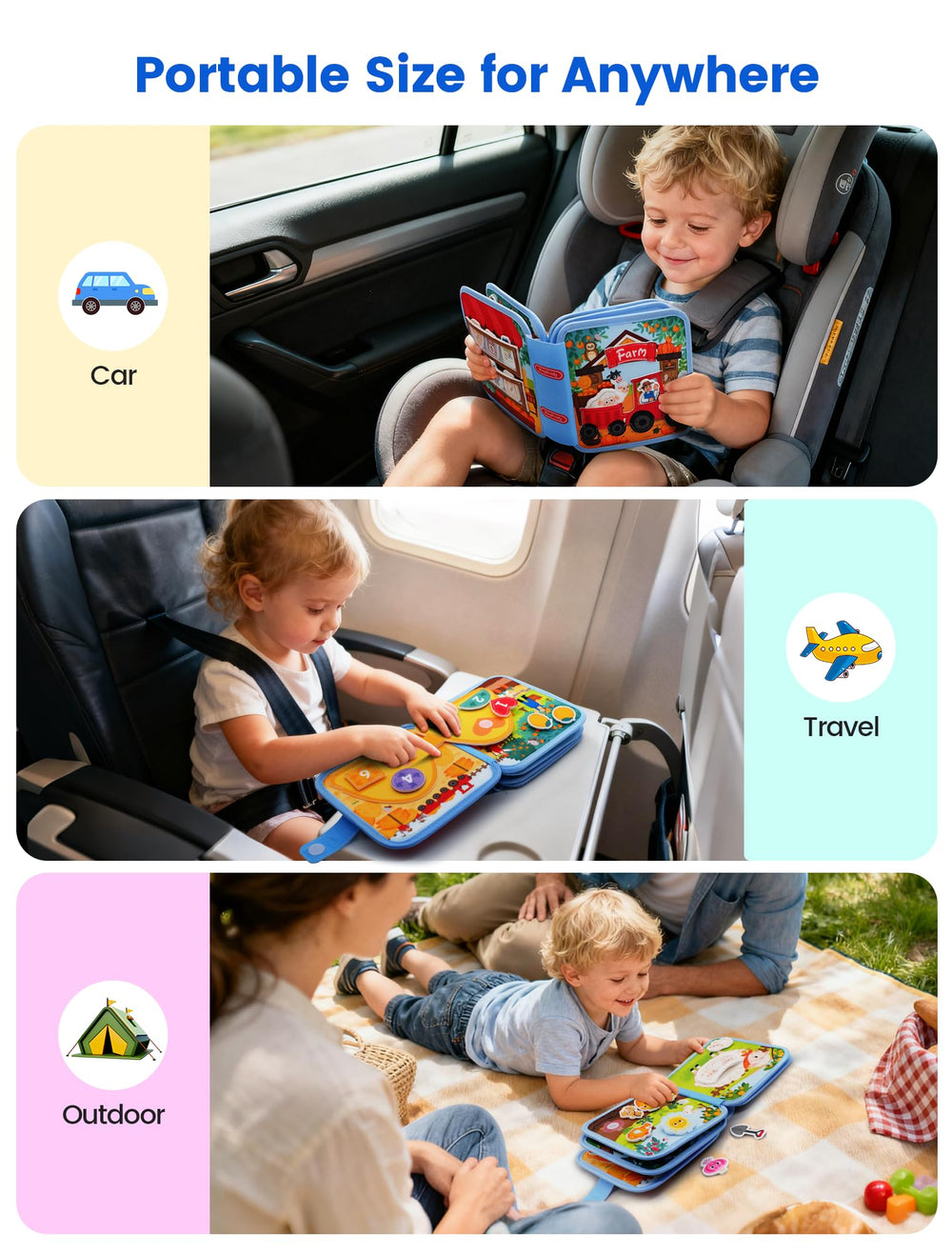 BizyKoady Farm Busy Book safety features and durable design.