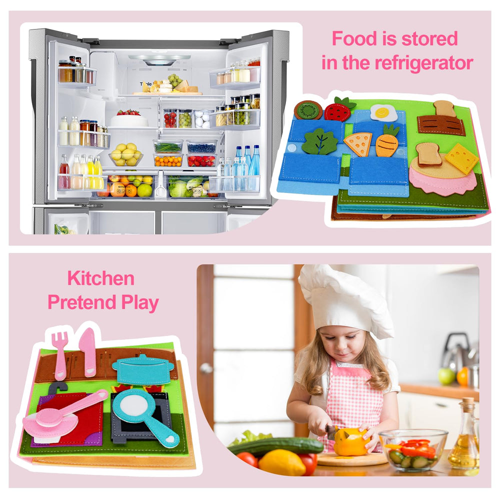 BizyKoady Montessori inspired activities encourage pretend play and cognitive exploration.