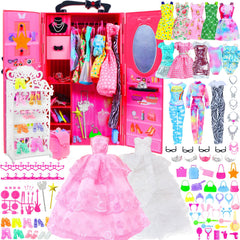 BJDBUS doll wardrobe closet unit for organized play and easy clothing access