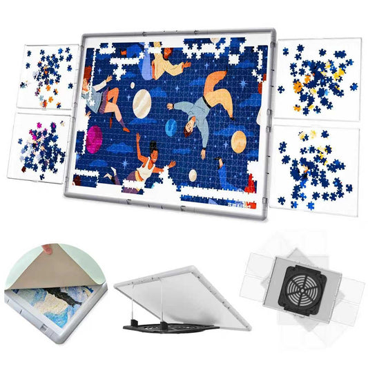 BJPuzT 1000-piece puzzle board 3-in-1, portable for seniors and adults