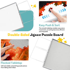 BJPuzT leather puzzle cover shields from dust and pets.