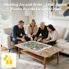 BJPuzT rotating table keeps puzzle area organized during group sessions