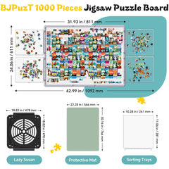 BJPuzT puzzle table 360° rotation for collaborative viewing angles