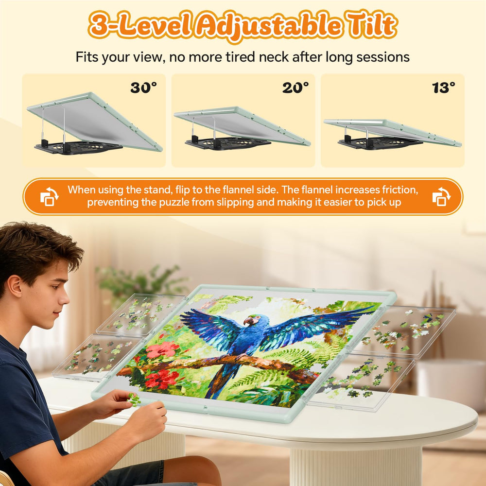 BJPuzT velvet surface prevents pieces slipping during long puzzle sessions.