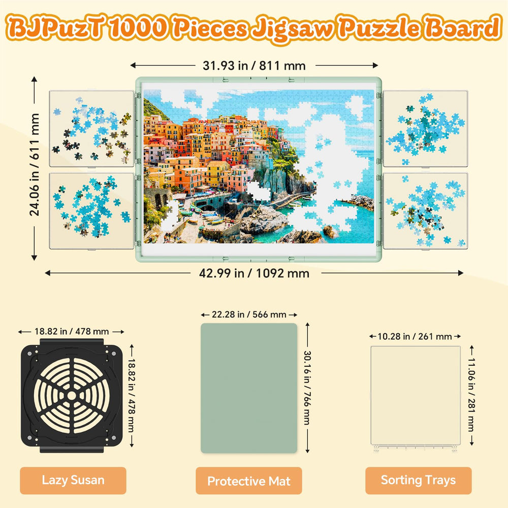 BJPuzT dual-sided puzzle board showing both surfaces for versatile setup.