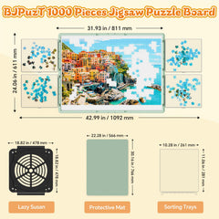 BJPuzT dual-sided puzzle board showing both surfaces for versatile setup.