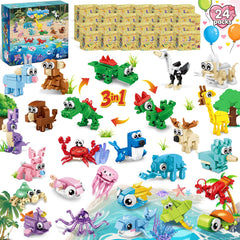 Bklved 24-pack animals party favors with colorful mini figures for kids' play and gift bags