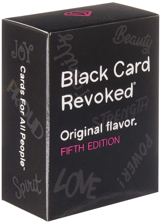 Black Card Revoked Fifth Edition deck ready for a lively game night.