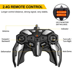 Blackma remote with up to 50 meters range for interactive play.