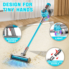 BLAXTEM attachments for roller, crevice, dusting, and wide mouth enable versatile pretend cleaning.