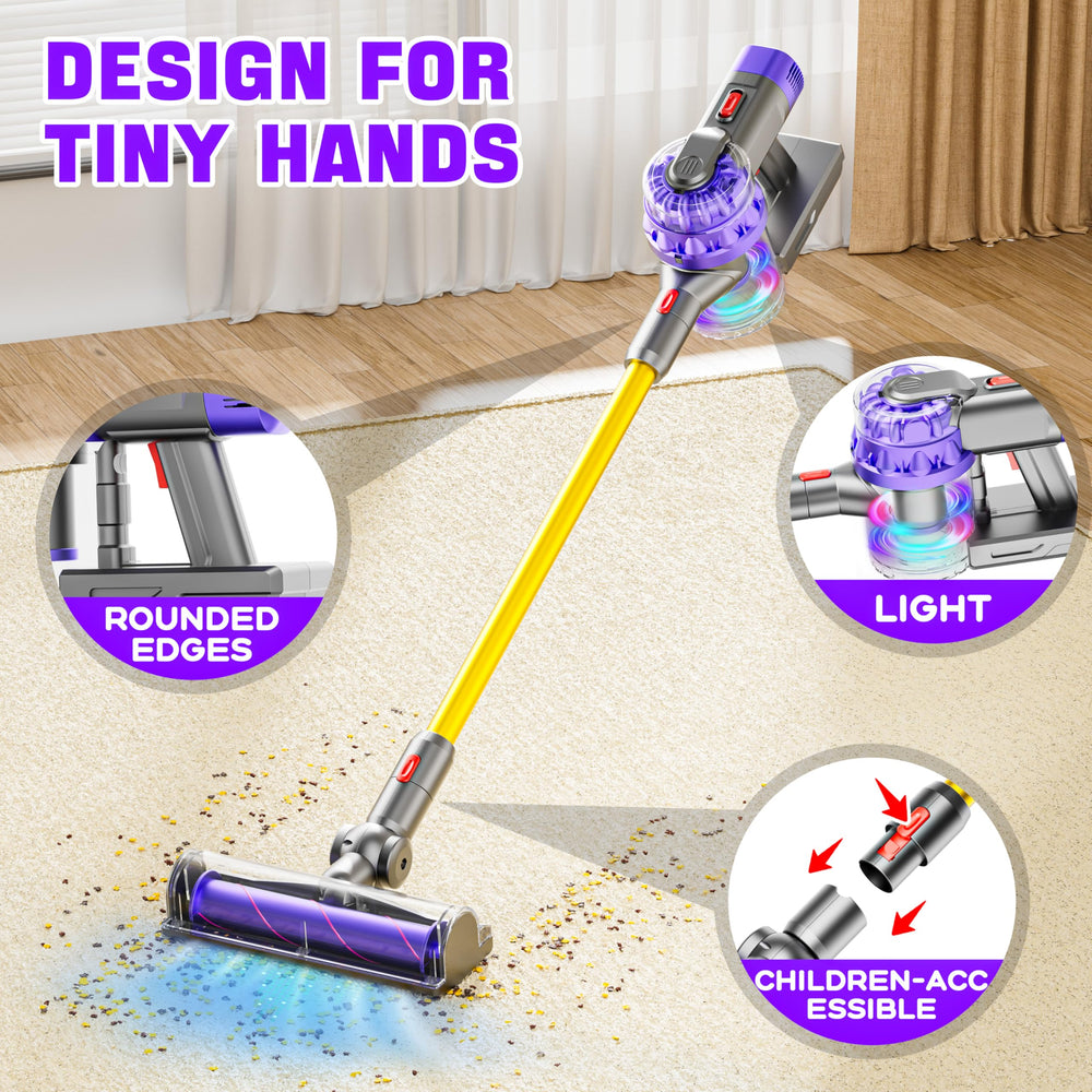 BLAXTEM crevice attachment cleans tight corners during imaginative play.
