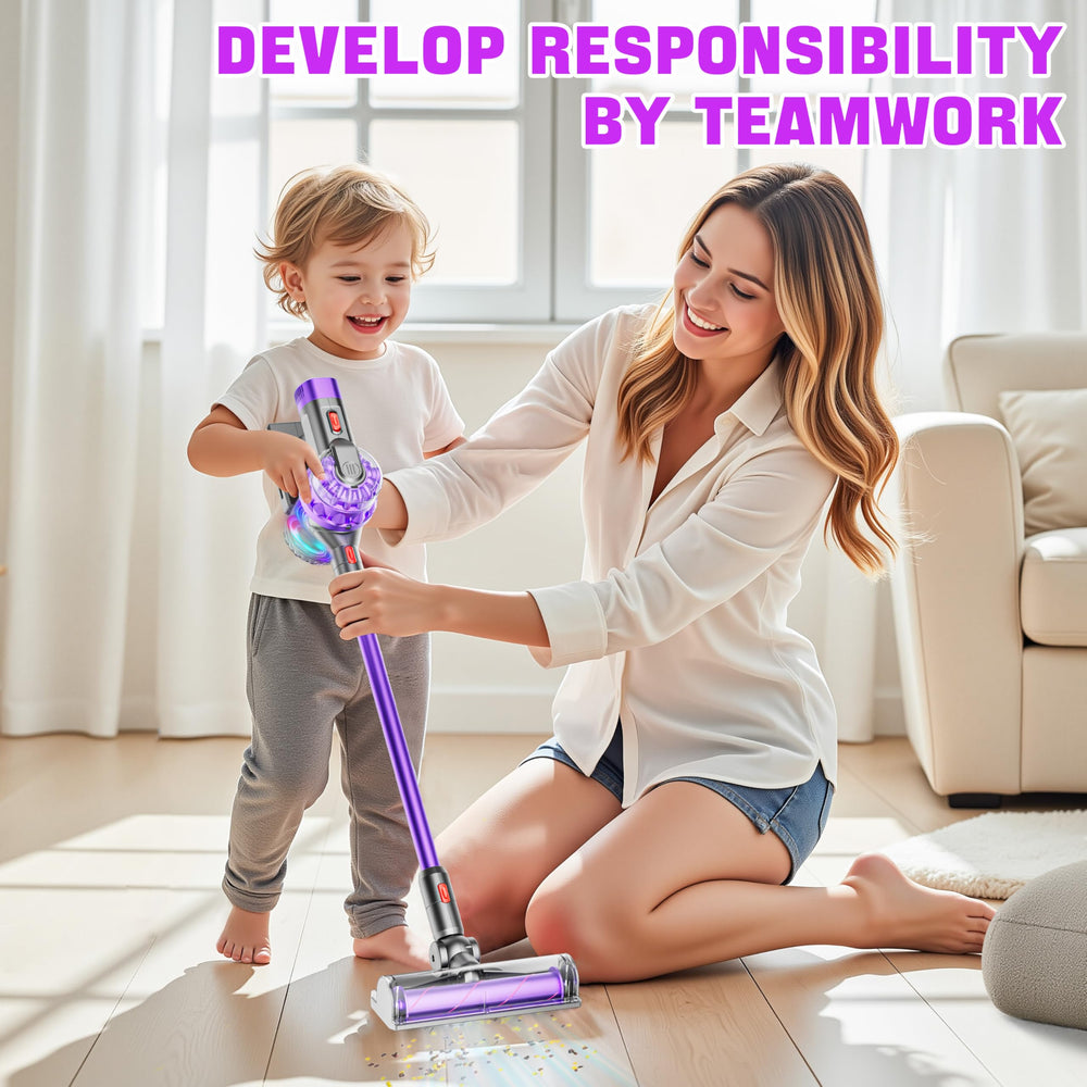 BLAXTEM dusting attachment enables gentle surface cleaning in playtime.