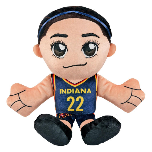 Bleacher Creatures Caitlin Clark plush front view, vibrant Fever colors for shelf display and fan delight