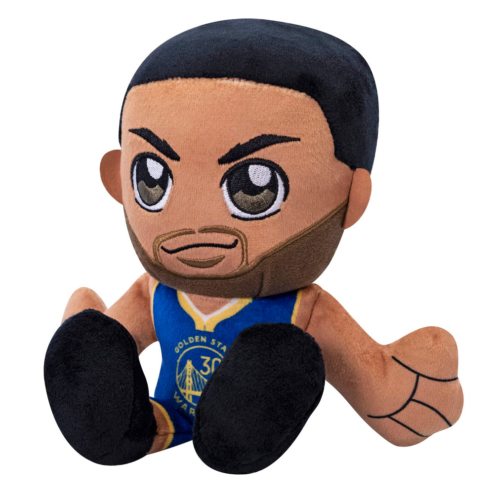 Bleacher Creatures Steph Curry Kuricha 8in plush close-up of friendly face.