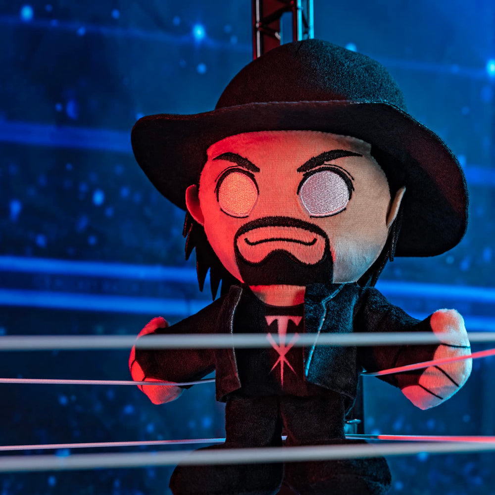 Undertaker Kuricha sitting plush, ideal for desks or shelves.