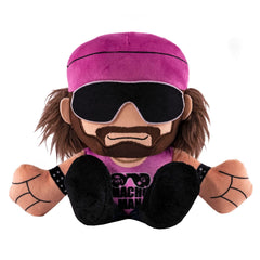 Bleacher Creatures Macho Man Randy Savage 8-Inch Kuricha plush for display and collectability.
