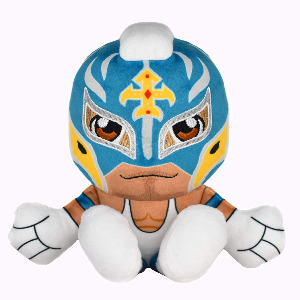 Bleacher Creatures Rey Mysterio Kuricha 8-inch plush, front view, soft and cuddly for fans and collectors.