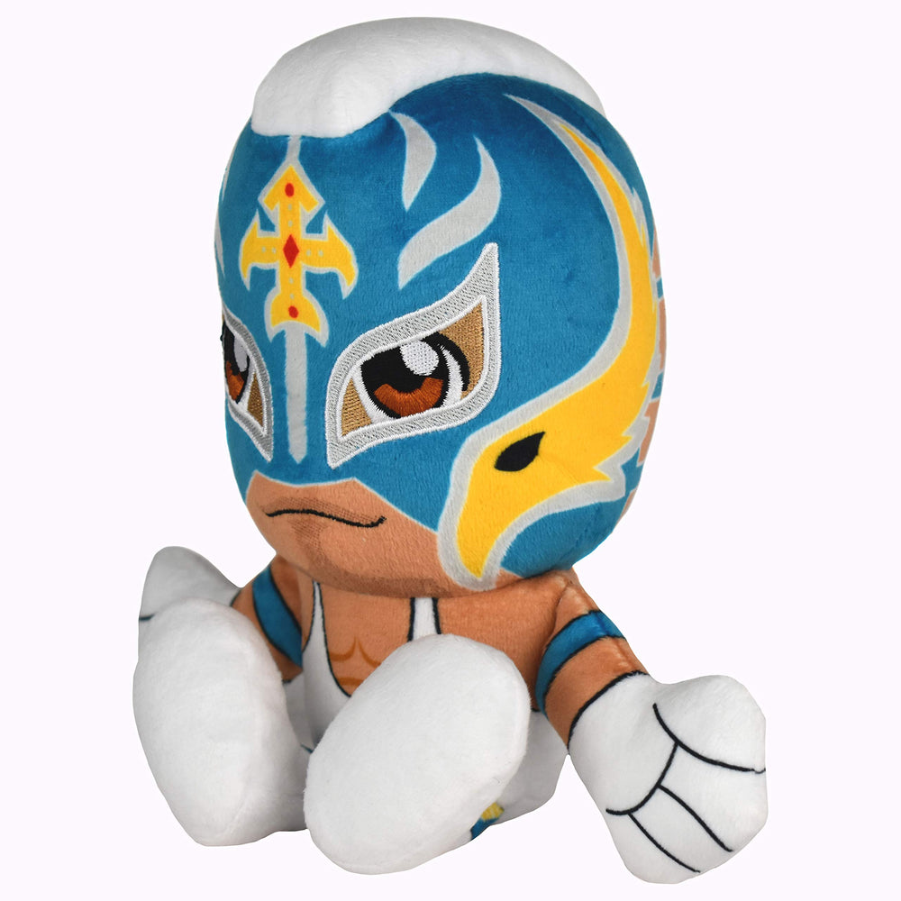 Bleacher Creatures Rey Mysterio Kuricha 8-inch plush, side view, ideal for display and play.
