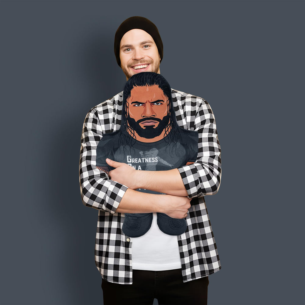 Bleacher Creatures WWE Roman Reigns 24-inch Bleacher Buddy back view highlights branding.