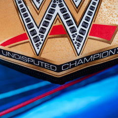 Bleacher Creatures WWE universal-championship belt plush for display and cuddle.